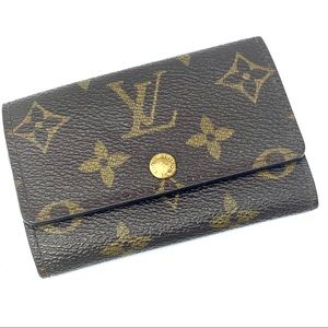 LOUIS VUITTON MONOGRAM 6 KEY HOLDER HOOK POUCH WALLET